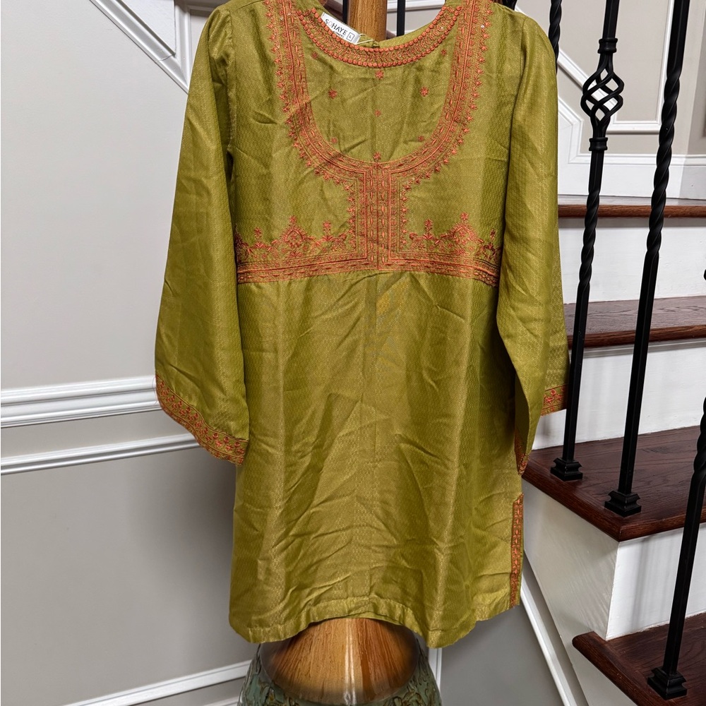 Green Embroidered Tunic